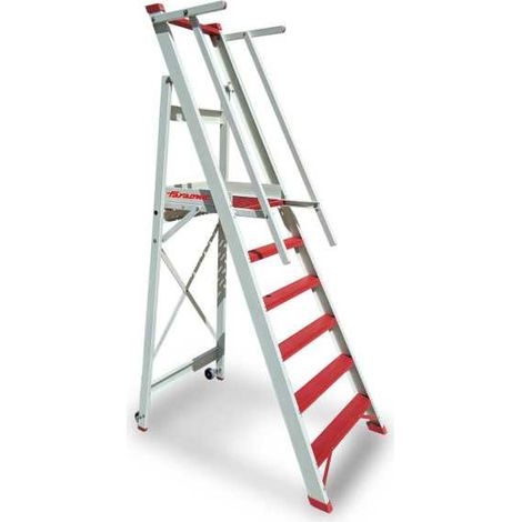 Escalera plegable en fibra de vidrio con amplia plataforma y 5 peldaños PL-FIBRA-5 FARAONE (1/5)
