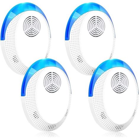 4 Pack Ultrason Souris et Rats, Appareil Ultrason Souris, Répulsif à Ultrasons pour Souris Répulsif Intérieur Dispositif Anti Souris Insectes, Moustiques, Cafards, Rats, Fourmis, Araignées (1/5)