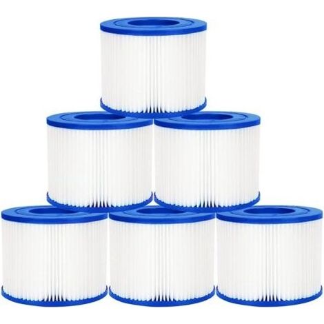 Lot de 6 Filtres de Type VI pour Spa, Filtre VI Cartouche pour Bestway Lay-Z-Spa, Filtre Piscine Filtre de Spa et de Bain à Remous Type VI pour Miami, Monaco, Vegas, 58323, Palm Springs, Paris (1/5)