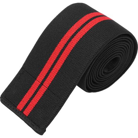 Manchons de Compression pour Genoux Fitness Noir Rouge - Élastiques Sport (1/5)