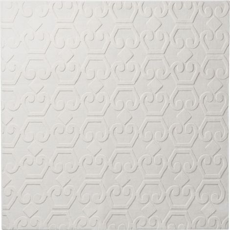 Tapis en Tissu Jacquard 160 x 160 cm Forme Carrée Accessoire Décoratif Blanc Cassé Gannett (1/5)