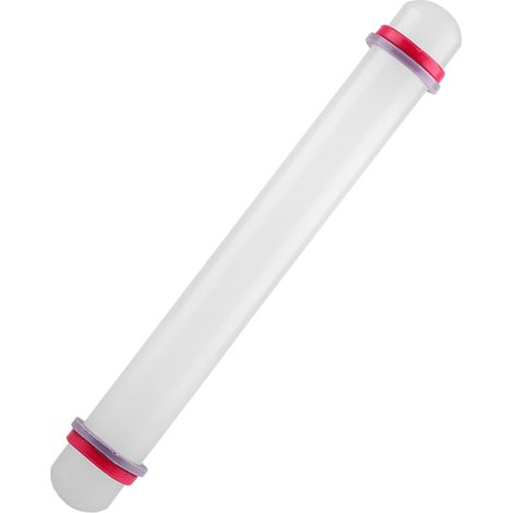 23 cm langes, antihaftbeschichtetes Nudelholz mit Ringen, Kunststoff, für Fondant, Keksteig, Backwerkzeug, 1 Stück (1/5)