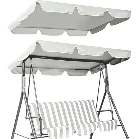 Housse de Protection pour Chaise Balançoire de Jardin 3 Places Tissu Oxford 210D Imperméable Protection UV Beige Jaune 164 x 114 x 15 cm (1/5)