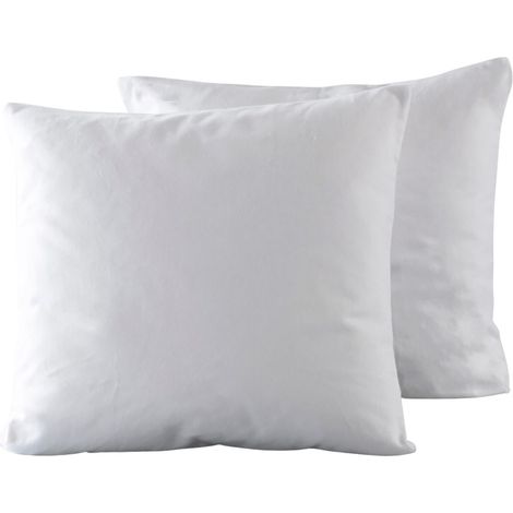 Lot de 2 protèges oreiller 65x65cm polyester bouclette éponge blanc imperméable - HERMIONE (1/3)