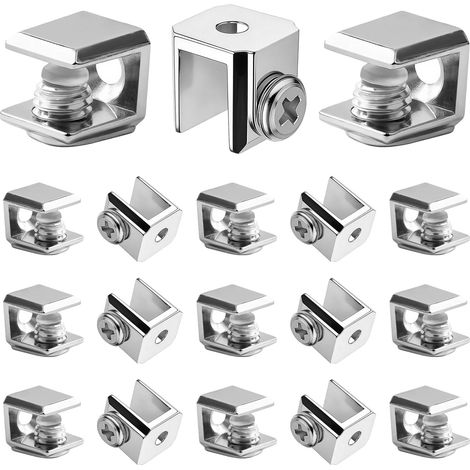 Pinces à Vee - Lot de 18 Pinces en églables pou Vee Adaptatif de 3-8 mm d'Épaisseu Finition Polie en Alliage de Zinc pou Balustade d'Escalie Main Couante (1/5)