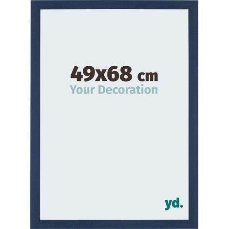 yd. - Cadre photo 49x68 - Bleu Fonce Patine - MDF - Mura