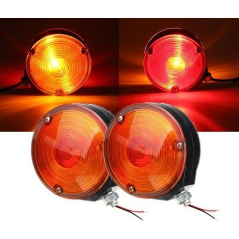 Lot de 2 feux de gabarit LED 24 V pour rétroviseurs (oreillettes) pour camions Scania, Volvo, MAN, DAF en orange-rouge