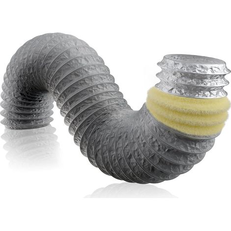 Tuyau d'évacuation d'air en PVC Aluminium - Isolant Thermique et Acoustique - 75mm Conduit Tube de Ventilation Flexible - pour Climatisation, Aérateur, Sèche-linge, Hotte (ø75mm1.2m) (1/5)