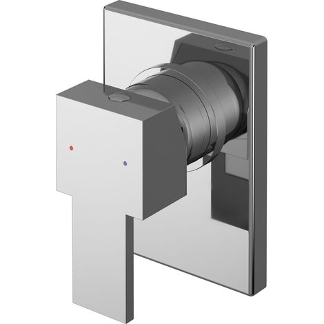 Betley Contemporary Bathroom Square Concealed Manual Shower Valve with Lever Handle, 120mm, Chrome - Balterley