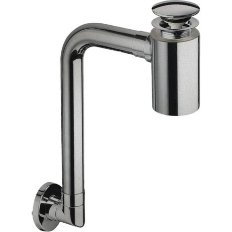 Siphon gain de place bonde u&d avec trop plein metal brosse - CRISTINA ONDYNA BUS33377