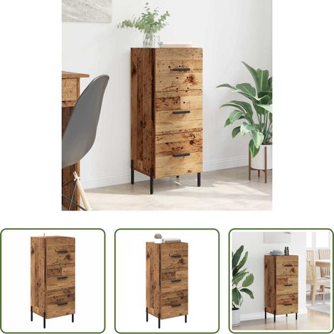 vidaXL Holzwerkstoff -  Sideboard Altholz 34 x 34,5 x 90 cm Holzwerkstoff (1/5)