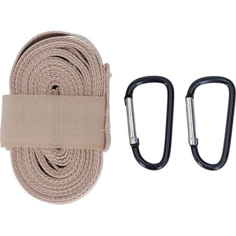 Sangle de rangement camping 3,10m nylon durable réglable 7 trous ronds hamac sangles large usage avec 2 mousquetons (1/5)