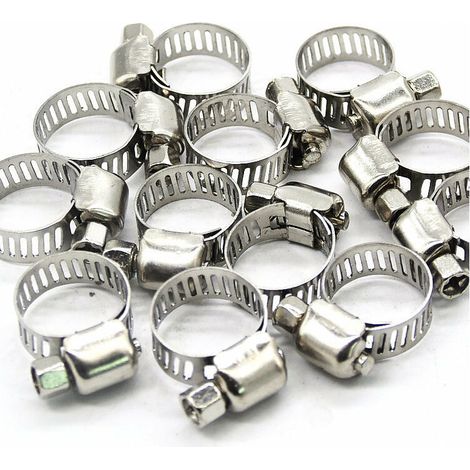 Schlauchschellen aus Edelstahl, Schlauchclips – verstellbar, 13–19 mm, für Kraftstoffleitungen, Gummirohre, feste Clips