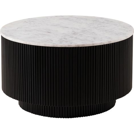 Couchtisch Mango schwarz / weiß lackiert 80x80x45 cm montiert BARCELONA 120