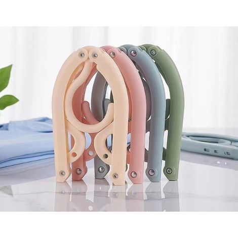 Lot de 4 cintres pliables pour voyage et camping, cintres en plastique multifonctions (1/5)