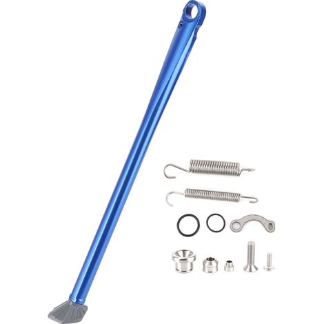 Béquille latérale en alliage d'aluminium CNC avec accessoire à ressort adapté pour Husaberg FE 501 250 390 (pied gris à tige bleue) (1/5)