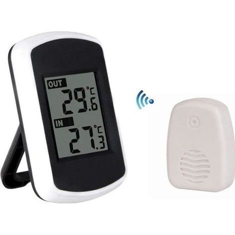 LCD Thermometre Digital sans Fil Interieur et Exterieur (1/4)