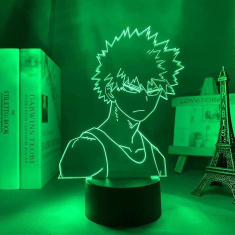 Veilleuse 3D à effet Bakugo Katsuki, lampe LED inspirée de l'anime My Hero Academia, idéale pour décorer une chambre d'enfant. Cadeau d'anniversaire parfait. (1/5)