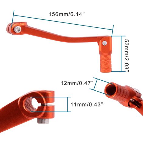 GOOFIT off-road motorcycle shift lever compatible with XR50 CRF50 XR aluminum alloy folding modification orange (1/4)