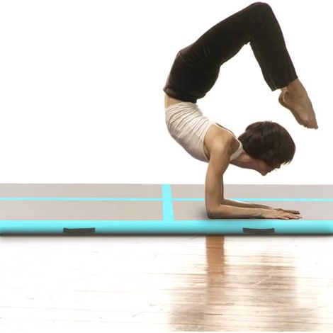Tapis Salon，Tapis Chambre，Tapis gonflable de gymnastique avec pompe 400x100x10cm PVC Vert CFW65639 (1/5)