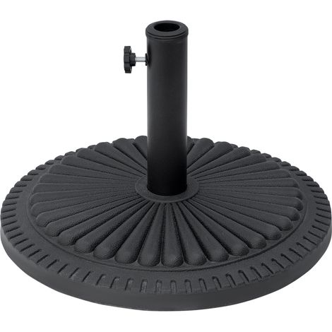 Pigeonnier de 14 kg, en forme de cercle, conçu pour supporter des parasols de 35 à 48 mm. Le pied du parasol est fait de ciment, avec un diamètre de 49 cm. Parfait pour le jardin et la terrasse. (1/4)