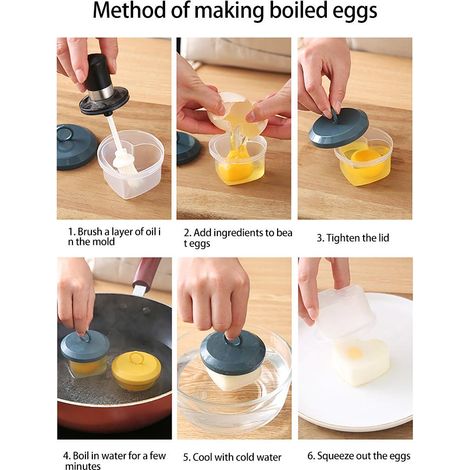 4 Pièces Moules à Œufs Pochés en Silicone, Cuiseur d'Œufs Antiadhésif pour Préparer des Œufs Pochés et Sandwichs au Petit-Déjeuner (1/5)