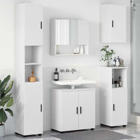 Bathroom Furniture Set 5 pcs White Engineered wood & Metal vidaXL (1/5)