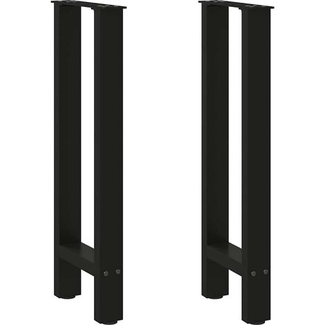 Set di 2 gambe regolabili per tavolo consolle 38 x 72 cm design moderno sala da pranzo acciaio nero 020057536