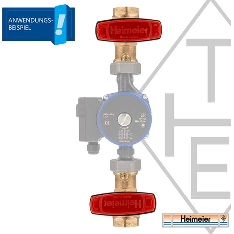 Heimeier Pumpen-Kugelhahn Globo P-S 1 Zoll Gewinde x 1 Zoll Flansch mit Schwerkraftbremse (1/5)