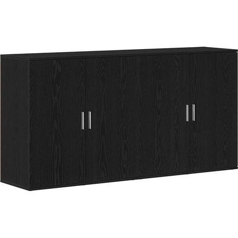 2 pcs Buffet,Bahut,Meuble de Rangements Chêne noir 79 x 38 x 80 cm Bois d'ingénierie CFW55778 (1/5)