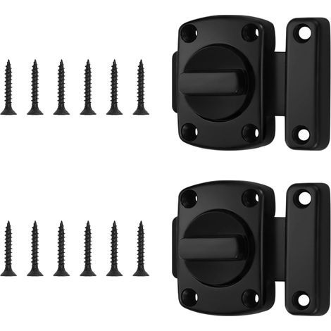 2 Pièces Verrou Loquet Porte Interieure,Durable Petit Loquet Porte Noir,Alliage de Zinc Verrou Porte Chambre Avec Vis,Tournant Petit Verrou de Porte de Sécurité,pour Applicable à Diverses Portes (1/5)
