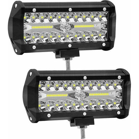 7 Zoll 120 W Projektor LED-Arbeitsleuchte WANYI Arbeitslampe 12 V/24 V für Fahrzeuge 6000 K 12000 LM Spot Flood Combo LED-Nebelscheinwerfer (2 Stück)