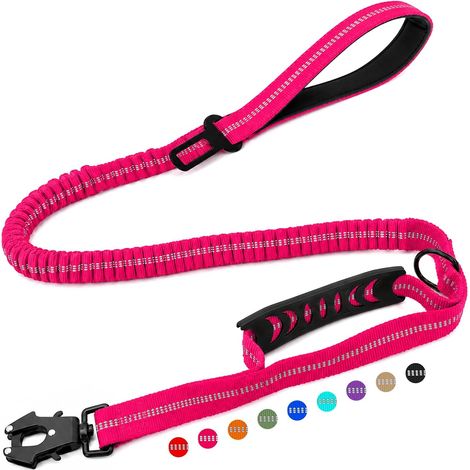 Laisse Tactique für Hunde, Laisse Élastique Réfléchissante mit Ceinture de Sécurité für Hunde, Laisse Anti Traction für Hunde mit 2 Punkten (1/5)