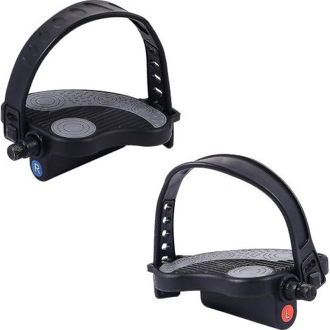 Paire de pédales de vélo spinning avec sangles, pédales pour vélo d'appartement, fixation rapide, antidérapantes, compatibles vélos fixes et indoor, lot de 2 (1/2)