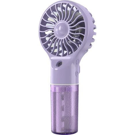 Ventilador eléctrico, ventilador manual con nebulizador, recargable, 4 velocidades ajustables, pequeño enfriador de agua (1/2)