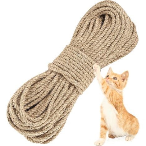 Roll of 6mm x 30m Natural Sisal Rope for Cat Trees and Garden Decoration (1/5)