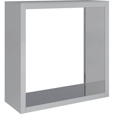 Portalegna 100 x 40 x 100 cm acciaio zincato grigio 020043689