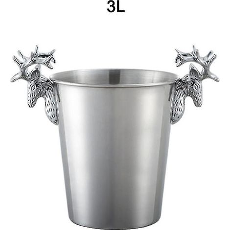 Europäischer Retro-Eiskübel aus Edelstahl in Form eines Hirschkopfes – Elegantes Barkeeper-Werkzeug – A3 – Silber (1/5)