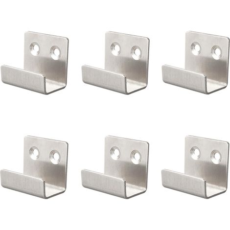 Lot de 6 équerres de fixation en U pour bois, carrelage, panneaux d'affichage, crochets muraux, quincaillerie pour meubles (taille : L) (1/5)