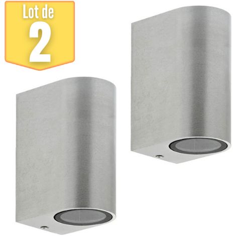 Lot de 2 appliques SPIDER-2D 2x35W GU10 IP44 Nickel brossé (1/3)
