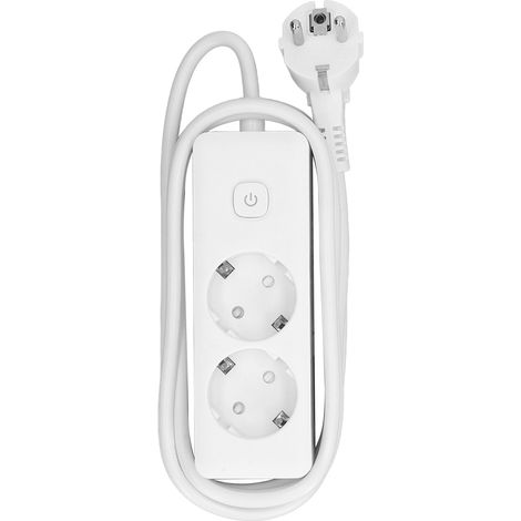 Power Strip 2200W Multiple Sockets 10A Connection Box Outlet Socket Receptacle EU Plug 250V SF008‑2 2 Sockets