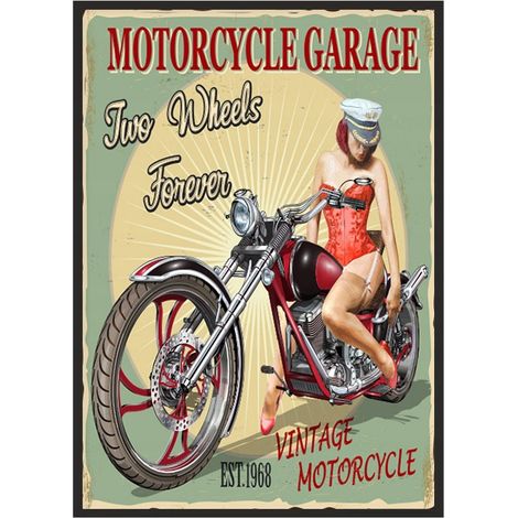 Póster con foto enmarcada 53x73 cm Garage Pinup P1846 (1/4)