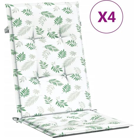 Coussins de chaise à dossier haut lot de 4 modèle de feuille (1/5)