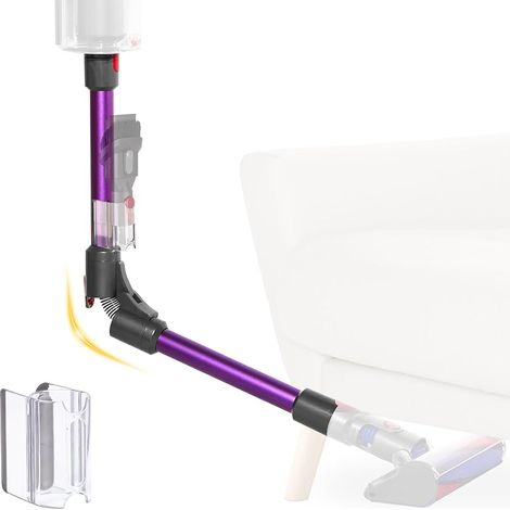 Tube télescopique pliable compatible avec Dyson V7 V8 V10 V11 V15 aspirateur sans fil, tube en aluminium à dégagement rapide amélioré pour le nettoyage sous le lit Table de canapé (Violet) (1/5)