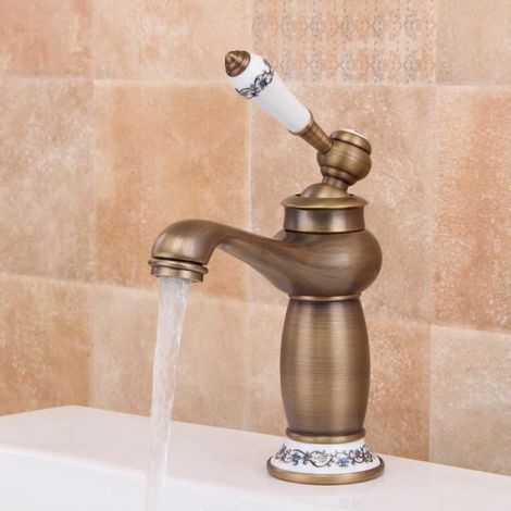 Mitigeur Robinet Rétro Rotation Pr Salle de Bain Cuisine Bronze (1/5)