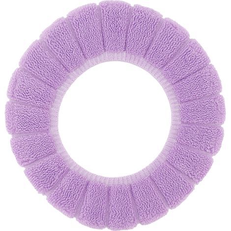 Housse de siège de toilette lavable – Violette – Coussin de WC chaud et confortable, usage universel (1/5)