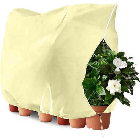 Grand Format Housse d'Hivernage 60g/m² (200x240 cm) - Voile Anti-Gel Réutilisable pour Arbres & Jardin (1/5)