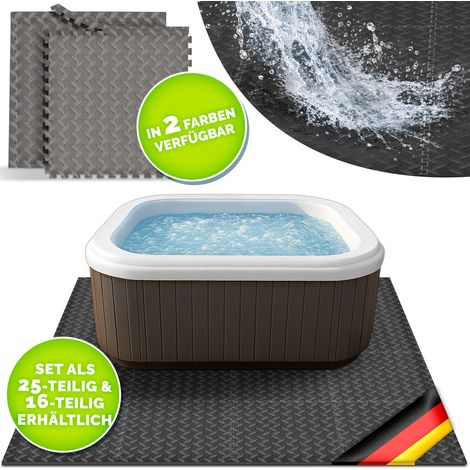 tillvex® Whirlpool Unterlage eckig 242 cm Grau Bodenmatte Poolunterlage Matte viereckig Outdoor Whirlpools Thermo Bodenschutzmatte Pool Untergrund Bodenschutz Bodenplatte schützt & isoliert