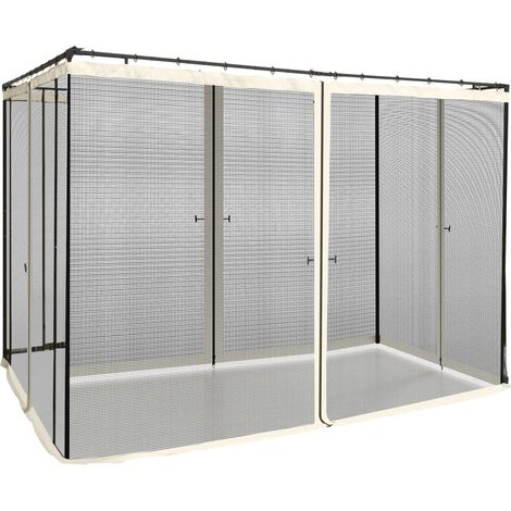 Outsunny Universal Replacement Gazebo Mesh Netting Screen Walls 302 cm x 207 cm (1/5)