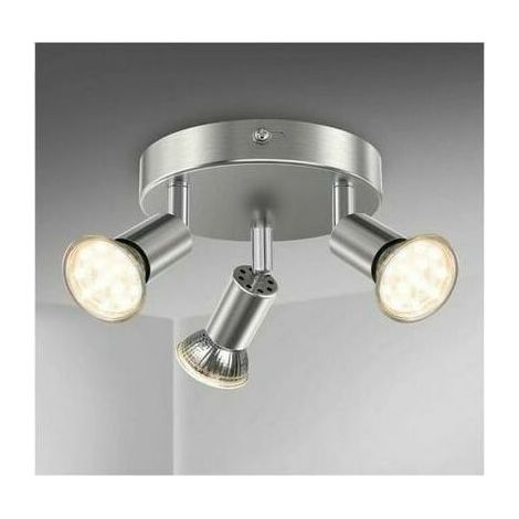 1 Deckenleuchte mit 3 Strahlern, Schutzart IP44, Metall/Glas, Chrom, Badezimmer (1/5)